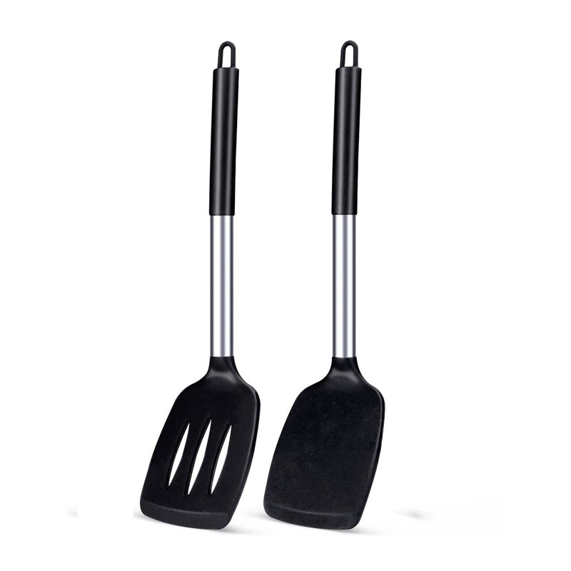 Okonomiyaki Spatula - 2 個のシリコンヘラセット耐熱テフロン加工ステーキヘラキッチン調理器具調理器具調理ツールセットヘラキット