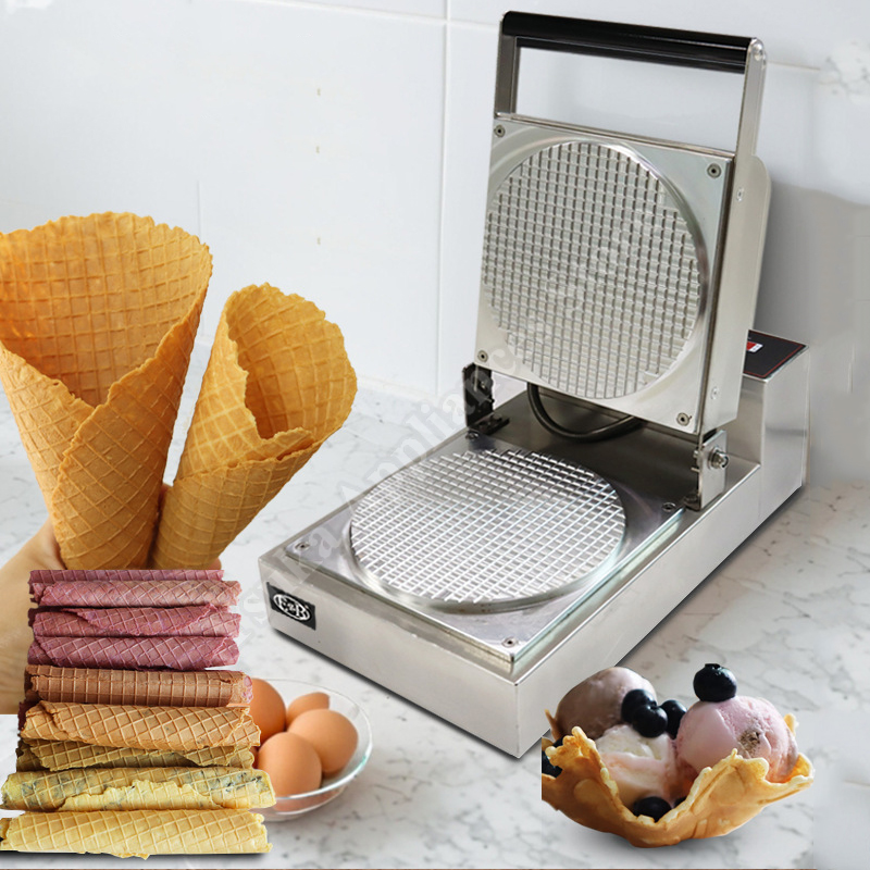 Waffle Cone Maker - ロールマシンメーカー 電動小型クリスピーロールメーカー 業務用アイスクリームコーンメーカー パターンクリスピーワッフルメーカー