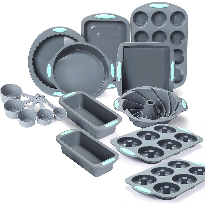 Donut Mold Silicone - シリコン製溝付きケーキ型、ノンスティックキッチンオーブンベーキングパン、簡単リリースオーブンケーキ型、マフィンパン、ドーナツパン、ローフパン