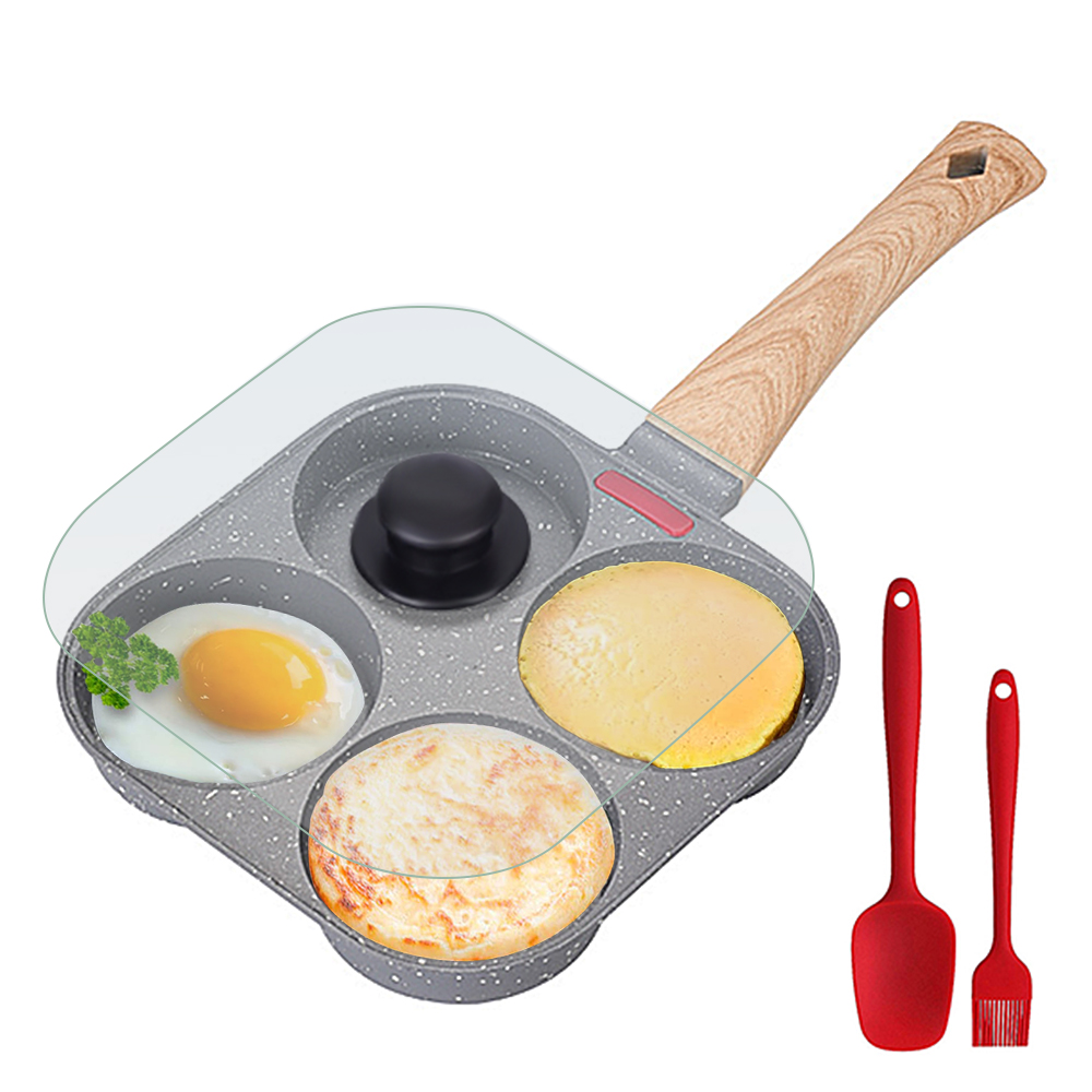 ノンスティック4カップエッグフライパン（フリップ式蓋付き）、 - Mini Pancake Griddle のレビューと価格