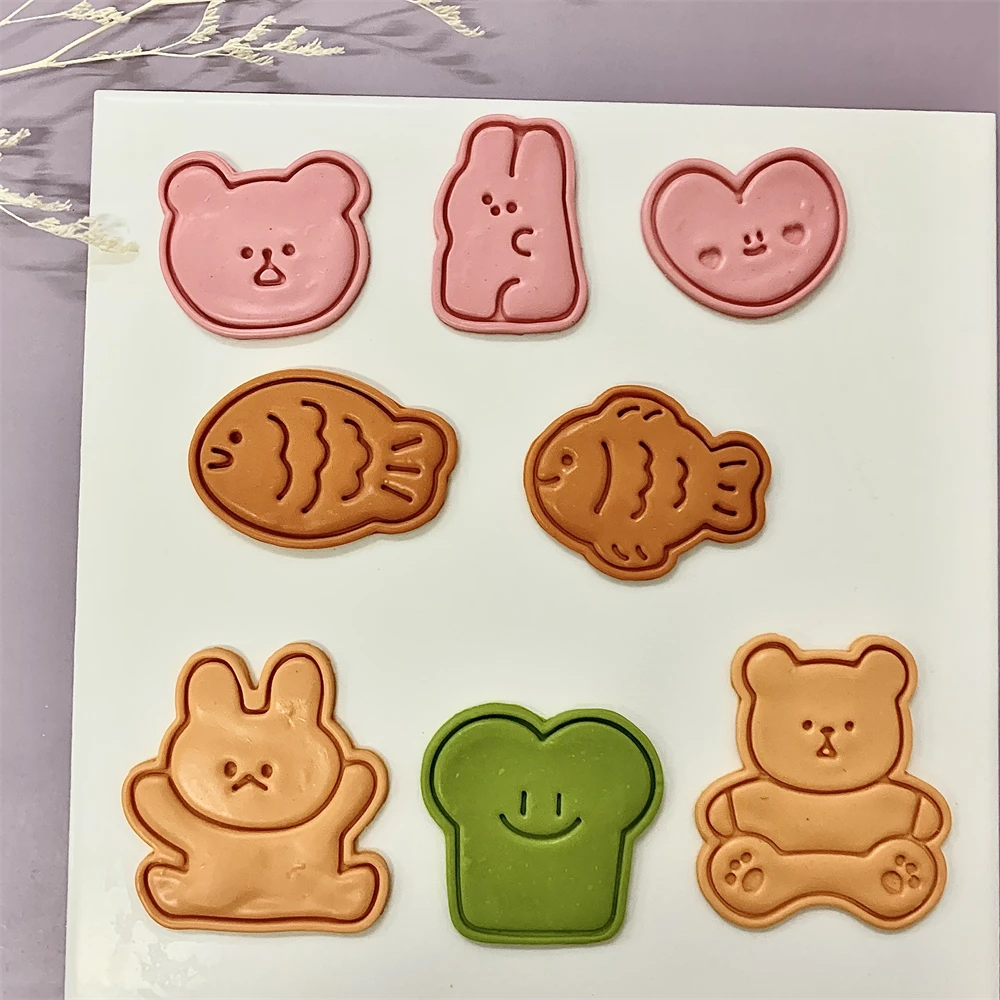 かわいい動物クッキーエンボススタンプ魚クマウサギケーキ型愛ハ - Bunny Cake Mold のレビューと価格