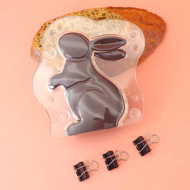 新しい 3D ウサギの形のチョコレート型再利用可能なイースタ - Bunny Cake Mold のレビューと価格