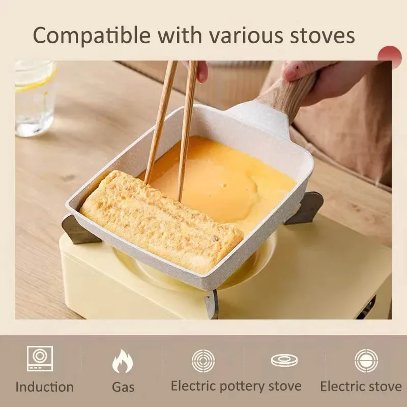 焦げ付き防止和紙エレットパン、木製カバー付き、揚げ物フライパ - Egg Waffle Pan のレビューと価格