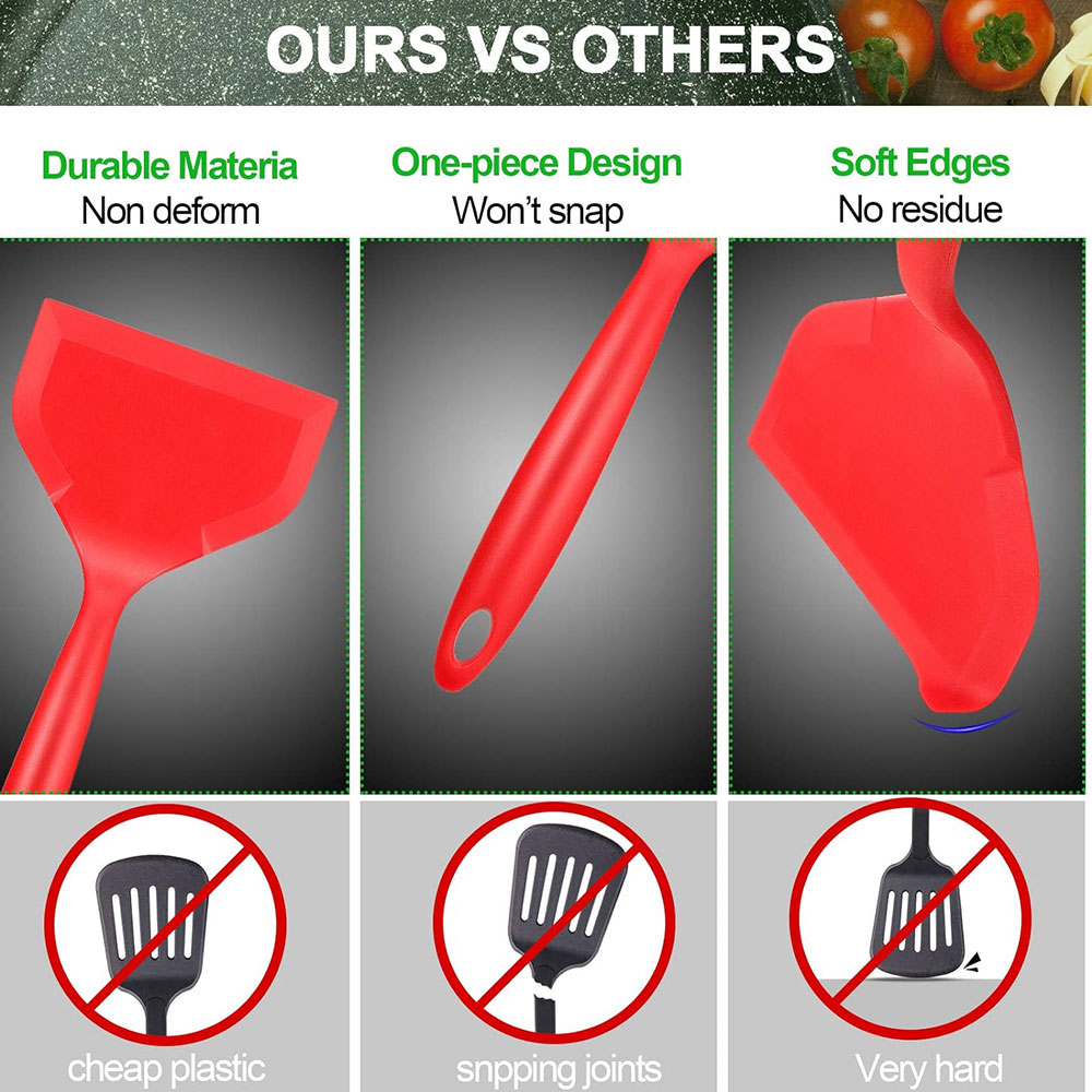 レッド BK ノンスティックシリコンターナースパチュラ耐熱調 - Okonomiyaki Spatula のレビューと価格