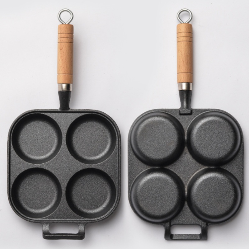JUSTINLAU 2/4穴鋳鉄オムレツポット家庭用ノンステ - Egg Waffle Pan のレビューと価格
