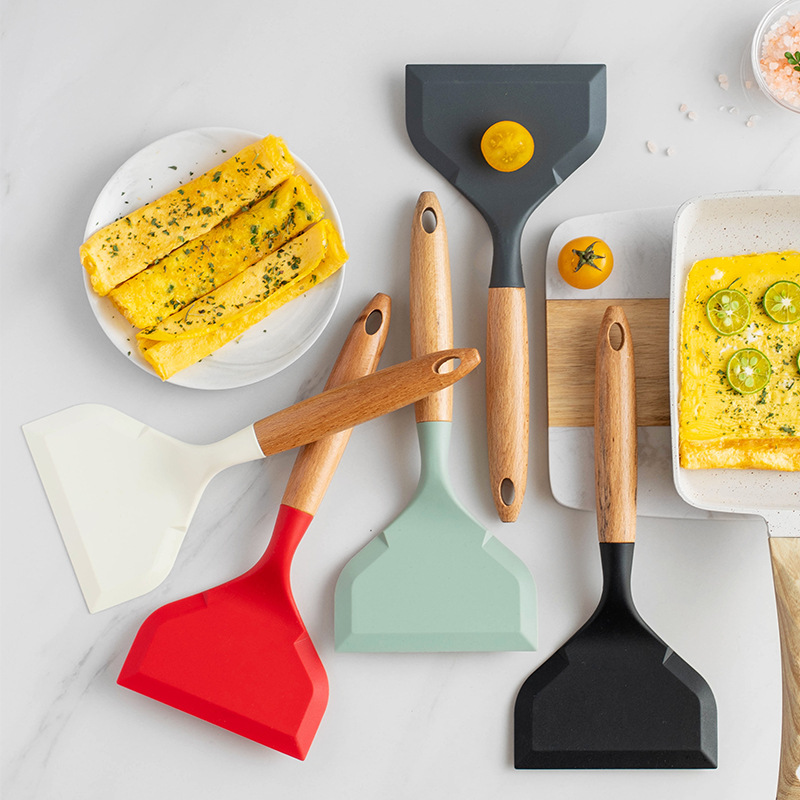 食品グレードのシリコーン調理器具卵焼きヘラ牛肉肉卵キッチンヘ - Okonomiyaki Spatula のレビューと価格
