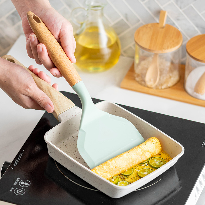 食品グレードのシリコーン調理器具卵焼きヘラ牛肉肉卵キッチンヘ - Okonomiyaki Spatula のレビューと価格
