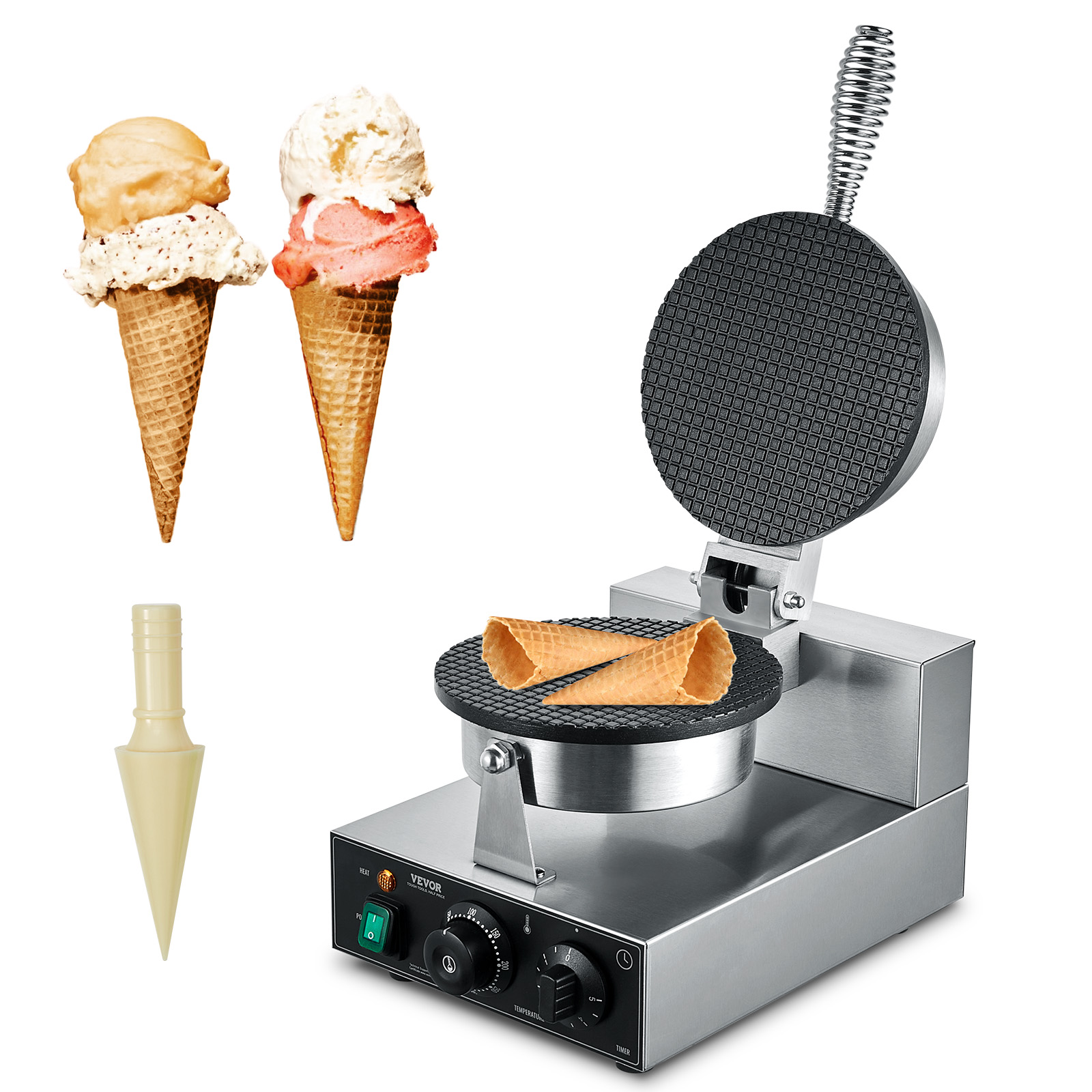 SucceBuy 電気アイスクリームコーンメーカー 商業用ノ - Waffle Cone Maker のレビューと価格